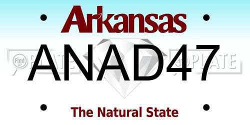 ANAD47 Arkansas License Plate