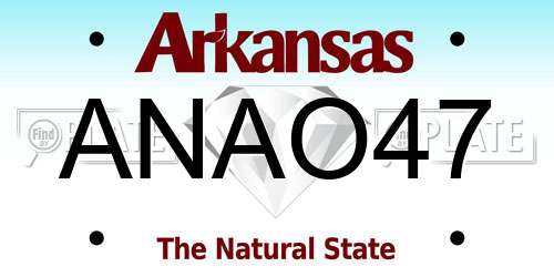 ANAO47 Arkansas License Plate