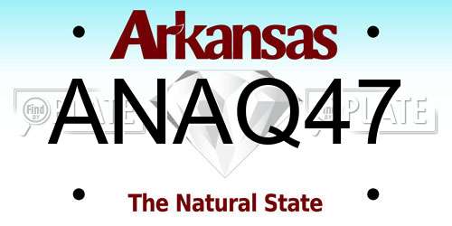 ANAQ47 Arkansas License Plate