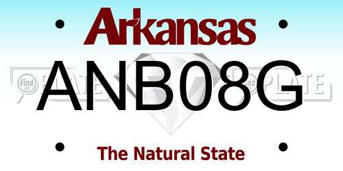 ANB08G Arkansas License Plate
