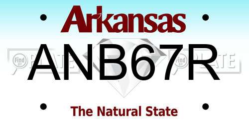 ANB67R Arkansas License Plate