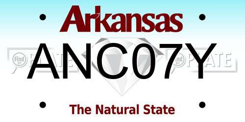 ANC07Y Arkansas License Plate