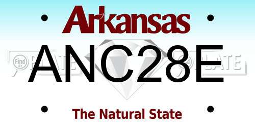 ANC28E Arkansas License Plate