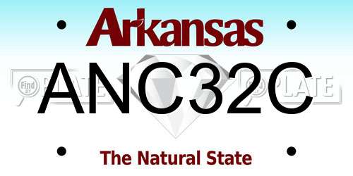 ANC32C Arkansas License Plate
