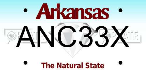 ANC33X Arkansas License Plate