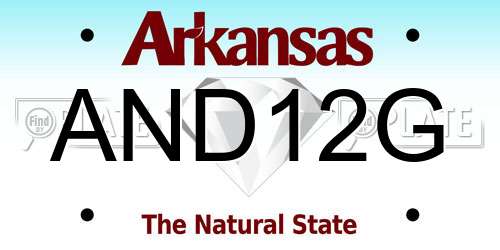 AND12G Arkansas License Plate