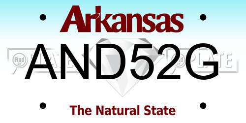 AND52G Arkansas License Plate