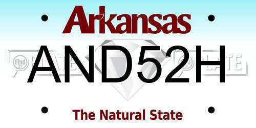 AND52H Arkansas License Plate