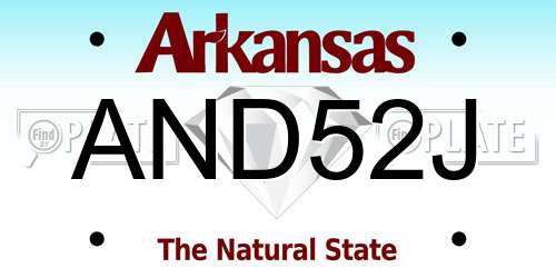 AND52J Arkansas License Plate