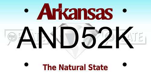 AND52K Arkansas License Plate