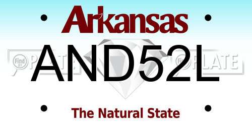 AND52L Arkansas License Plate