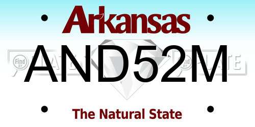 AND52M Arkansas License Plate