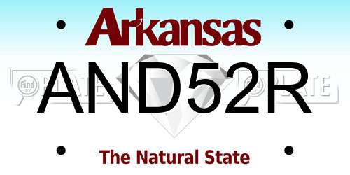 AND52R Arkansas License Plate
