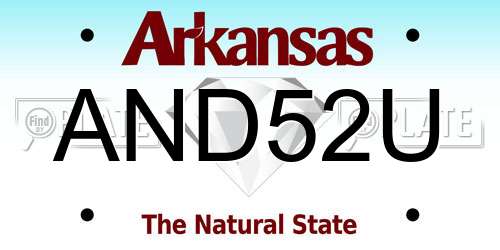 AND52U Arkansas License Plate