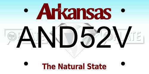 AND52V Arkansas License Plate
