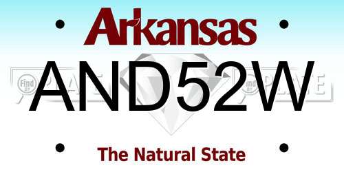 AND52W Arkansas License Plate