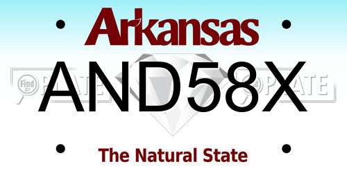 AND58X Arkansas License Plate
