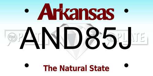 AND85J Arkansas License Plate