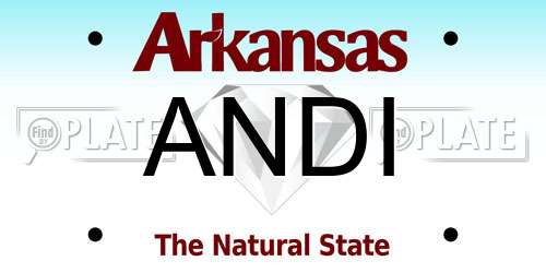 ANDI Arkansas License Plate