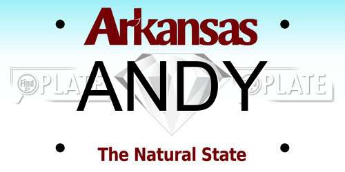 ANDY Arkansas License Plate