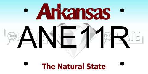 ANE11R Arkansas License Plate