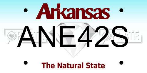 ANE42S Arkansas License Plate