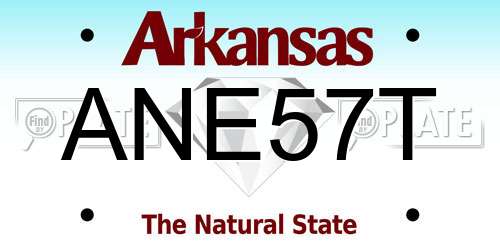 ANE57T Arkansas License Plate