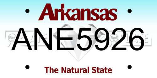 ANE5926 Arkansas License Plate