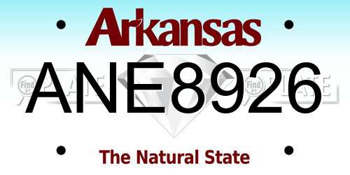 ANE8926 Arkansas License Plate
