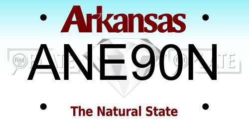 ANE90N Arkansas License Plate