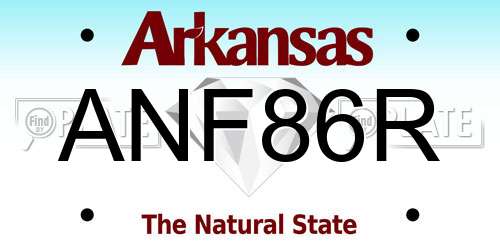 ANF86R Arkansas License Plate