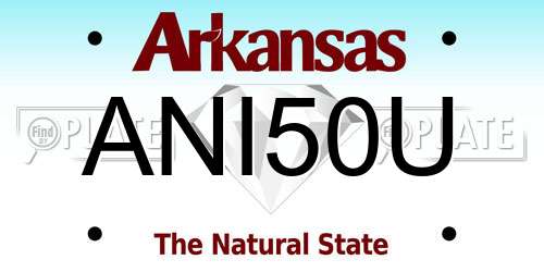 ANI50U Arkansas License Plate