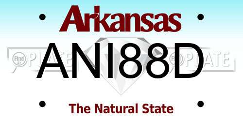 ANI88D Arkansas License Plate