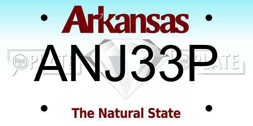 ANJ33P Arkansas License Plate