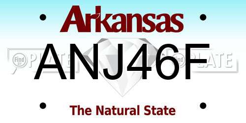 ANJ46F Arkansas License Plate