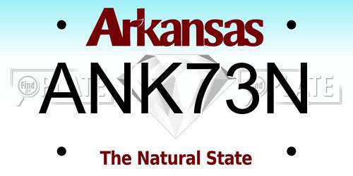 ANK73N Arkansas License Plate