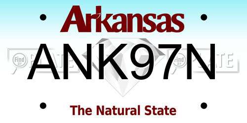 ANK97N Arkansas License Plate