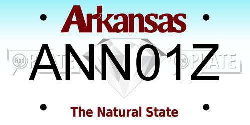 ANN01Z Arkansas License Plate