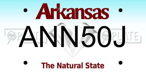 ANN50J Arkansas License Plate