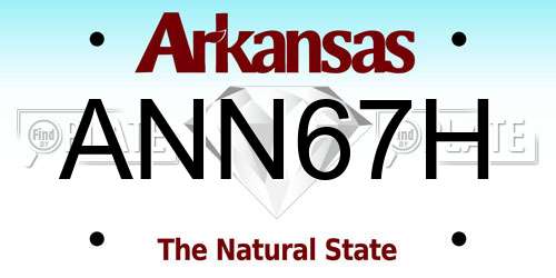 ANN67H Arkansas License Plate