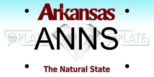 ANNS Arkansas License Plate