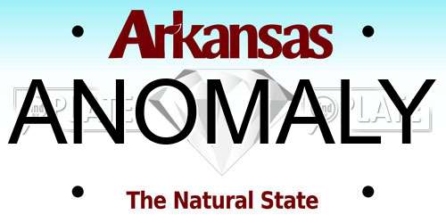 ANOMALY Arkansas License Plate