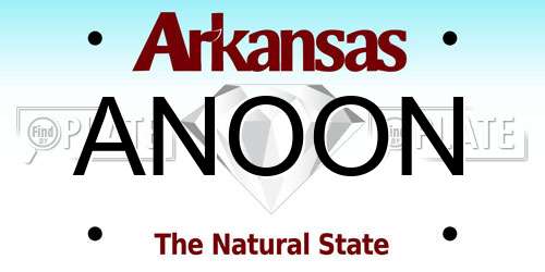 ANOON Arkansas License Plate