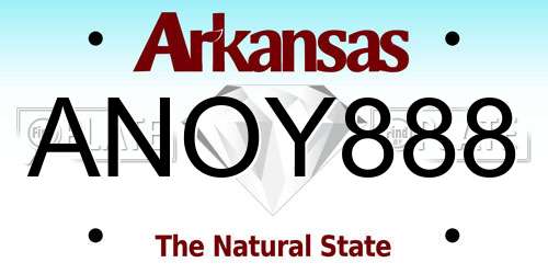 ANOY888 Arkansas License Plate