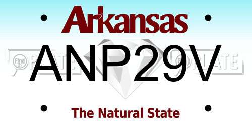 ANP29V Arkansas License Plate