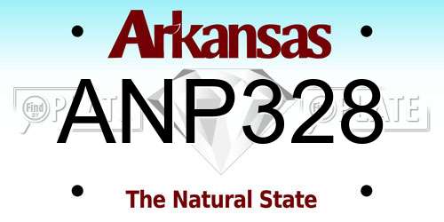 ANP328 Arkansas License Plate