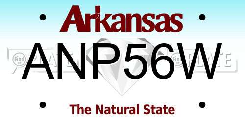 ANP56W Arkansas License Plate