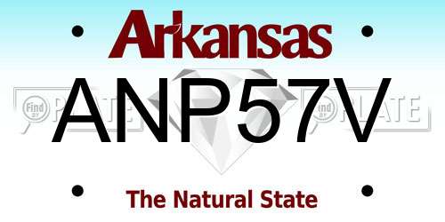 ANP57V Arkansas License Plate