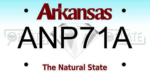 ANP71A Arkansas License Plate