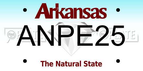 ANPE25 Arkansas License Plate